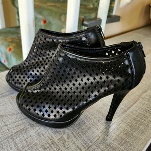 Torrid Leather Platform Bootie Heels